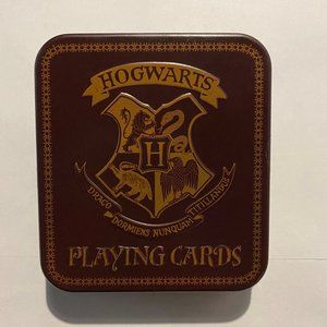 Harry Potter Hogwarts playing cards with maroon storage tin